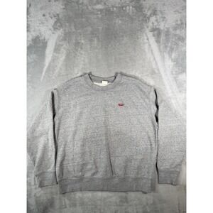 Levis Sweatshirt Mens Large Grey Logo Crewneck Long Sleeve Pullover
